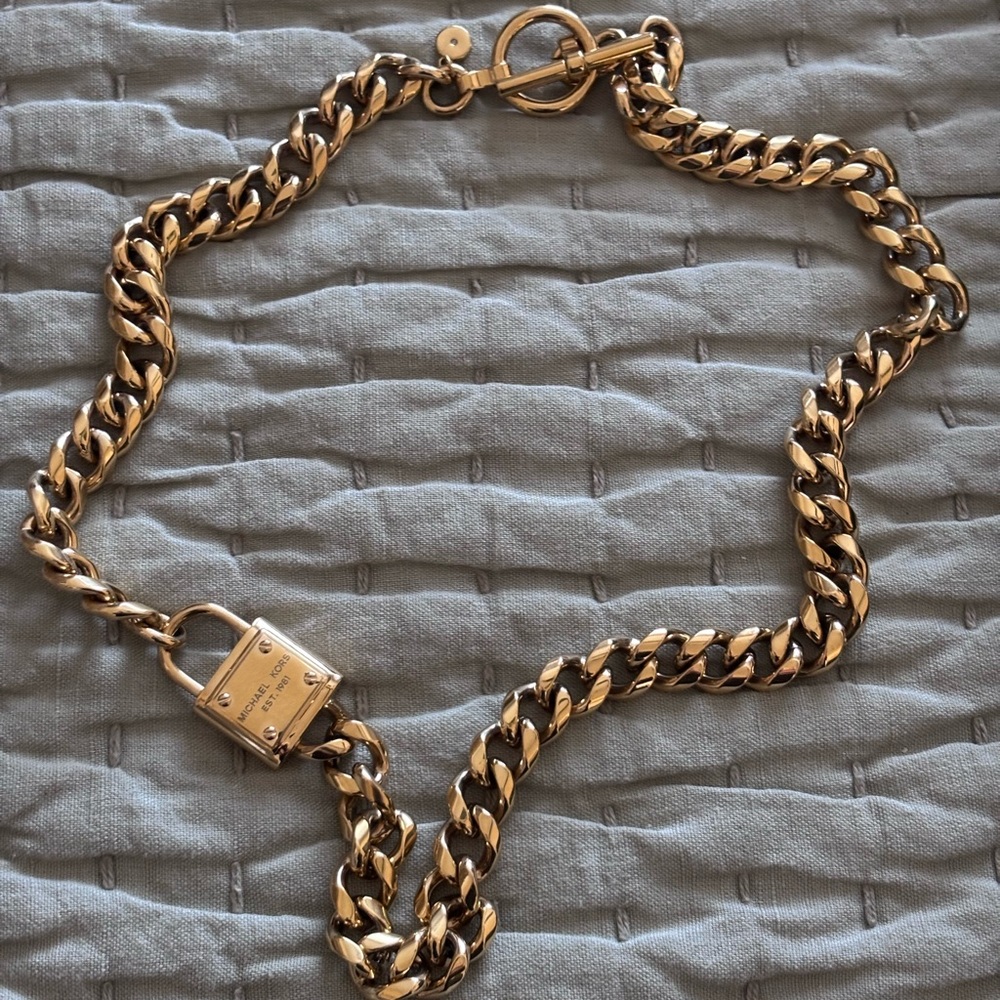 Michael Kors Long Toggle Closure Padlock Necklace